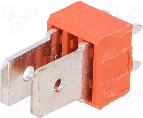 1x Connettore: Barre di collegamento, 0,8 mm, ottone, per montaggio a foro passante, 6,4 mm, stagnato, modello 7817 - con saldature