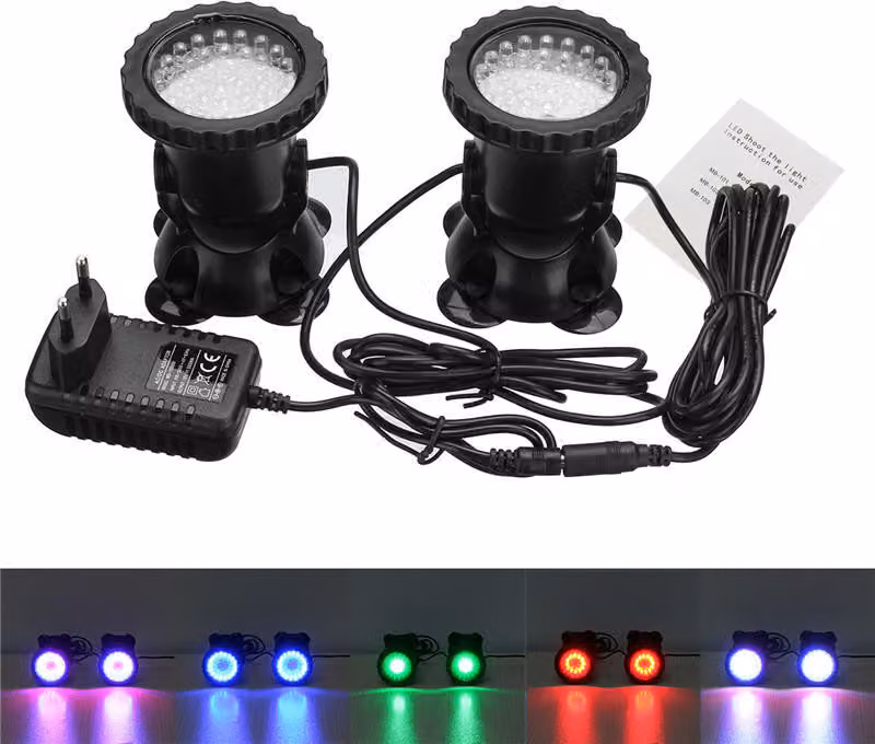 LED impermeabile luce spot colorata acquario serbatoio pesce piscina subacquea luce AC100-240V - B