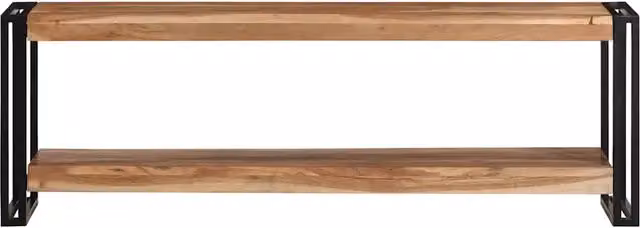 Mobile TV in legno di acacia e metallo stile industrial, colore marrone, L 120 cm x P 30 cm x H 40 cm – 1
