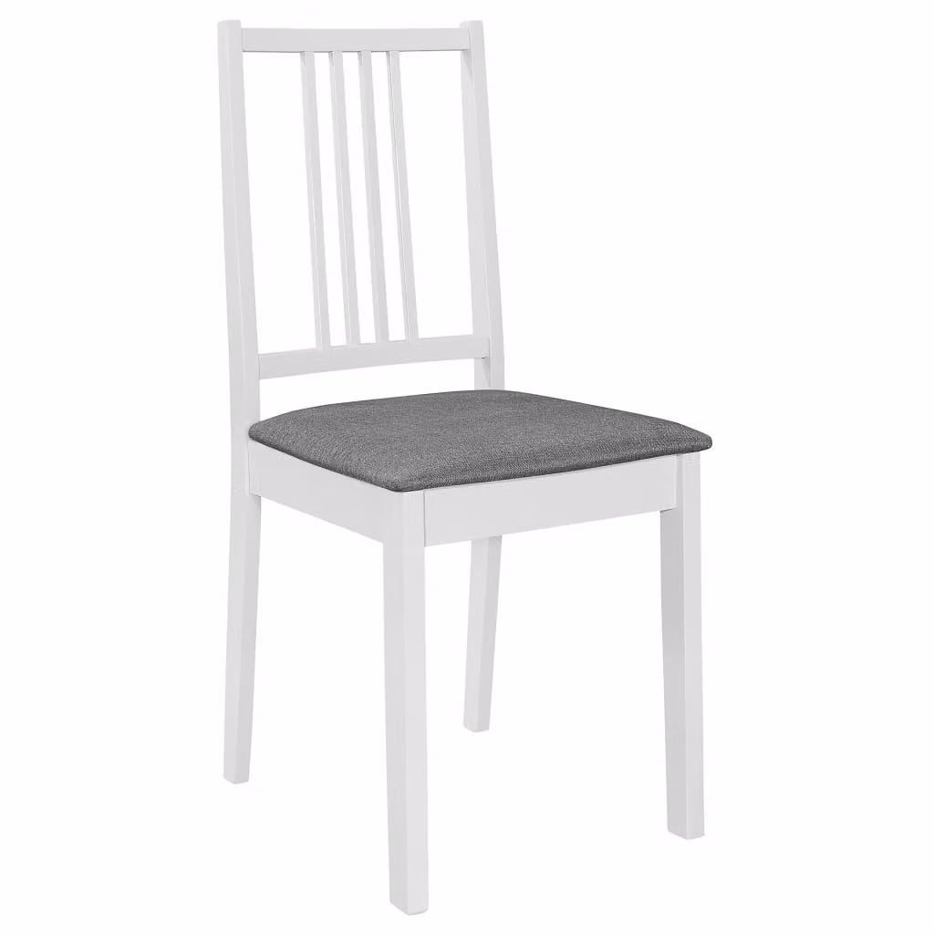 vidaXL Sedie da pranzo con cuscini 6 pz. Legno massiccio bianco