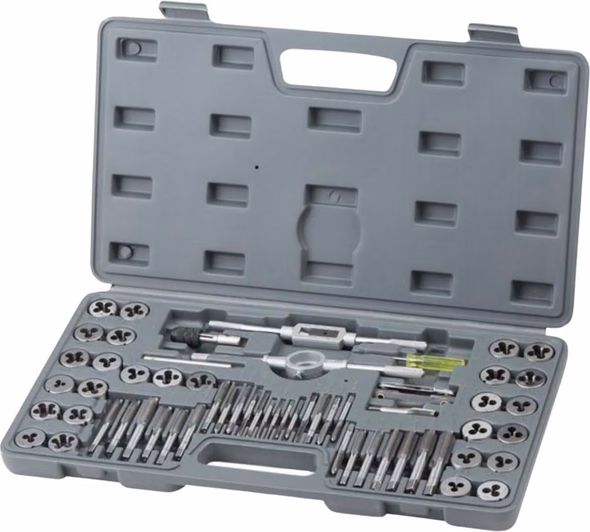 Set di rubinetti a filo - 60 pezzi - Set di rubinetti e tagliatori - Set di rubinetti per filettatura - Machinetap in acciaio portante - Con custodia