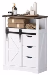 Comodino con cassetti, mobiletto laterale, versatile, capiente, colore bianco, realizzato con tessuto strutturato resistente