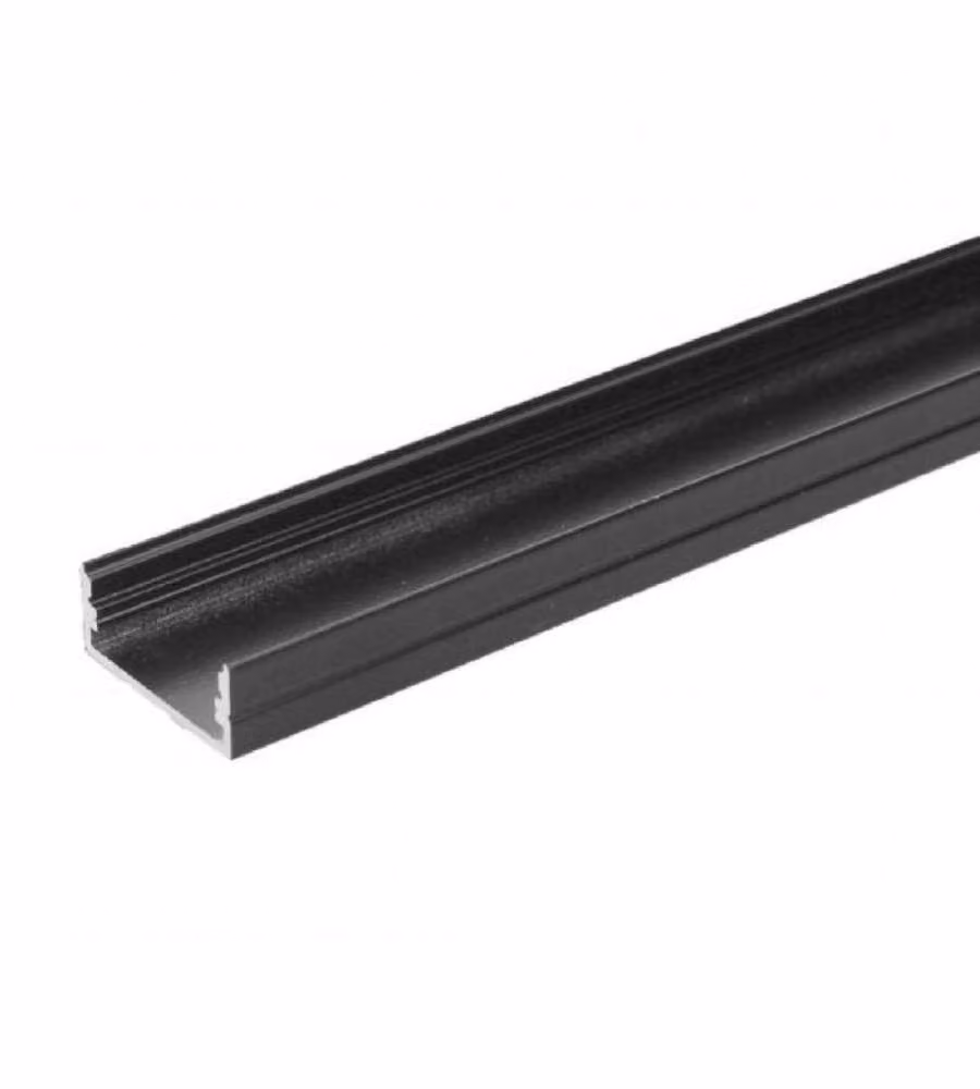 Profilo in Alluminio Colore Nero per Strip LED 2000 x 23,5 x 10mm