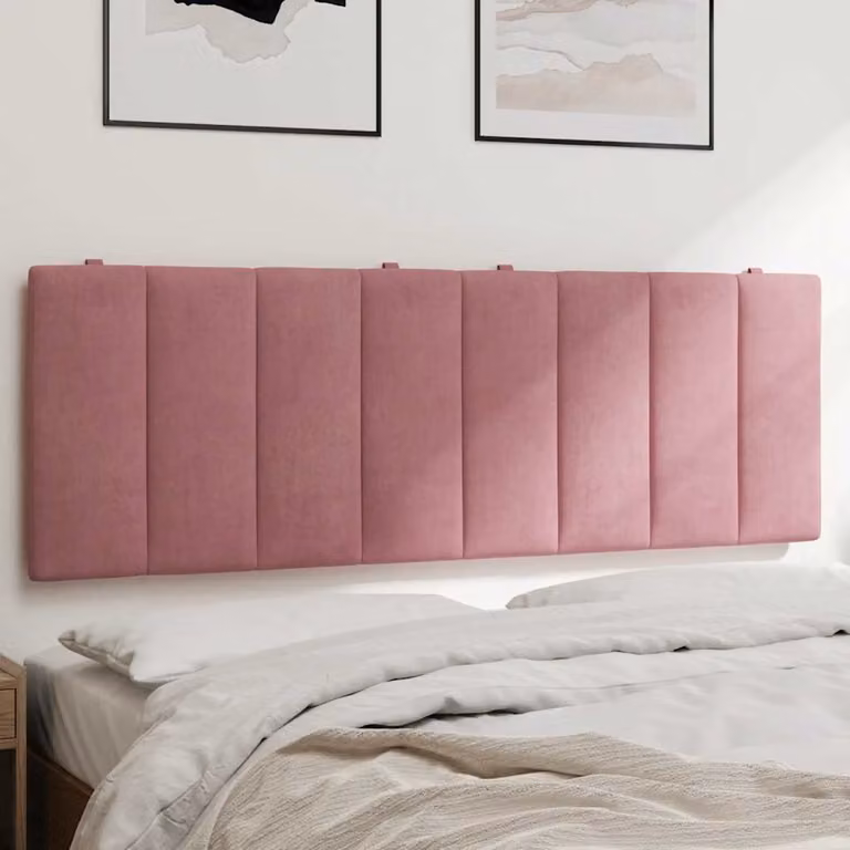 Cuscino Testiera Hanko vidaXL in Velluto Rosa, Larghezza: 140 cm