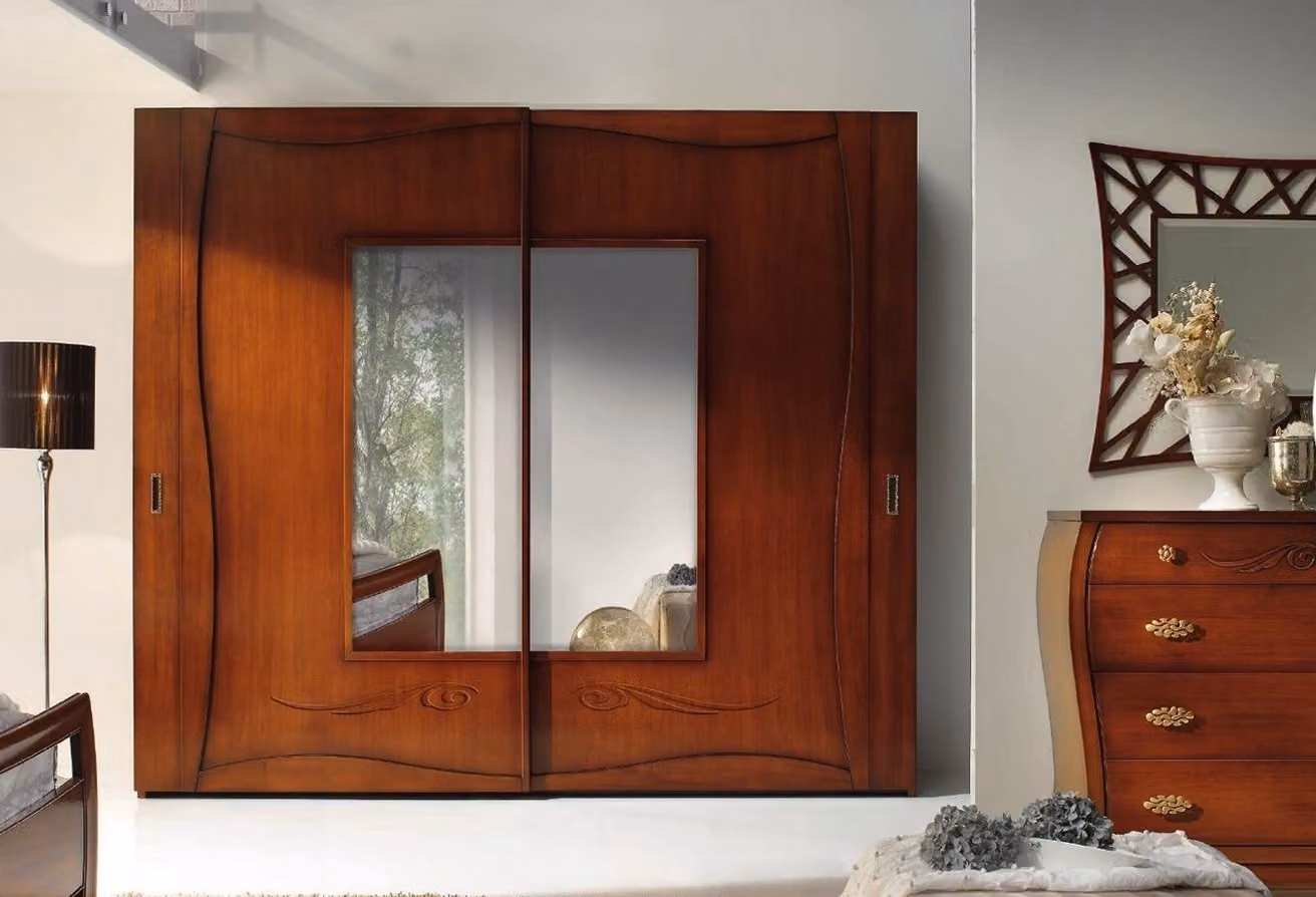 Kleiderschrank Schränke Kleider Schrank Luxus Schwebetüren Design Holz Modern