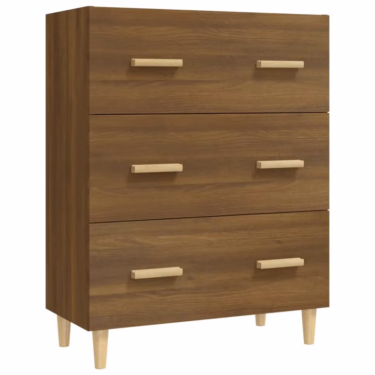 Credenza Rovere Marrone 70x34x90 cm in Legno Multistrato