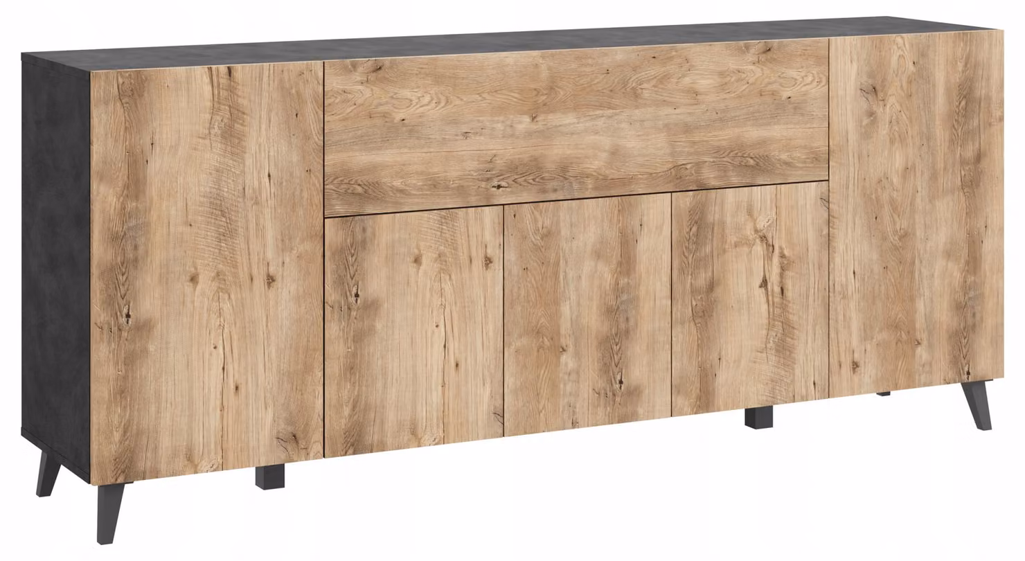 Comò moderno da soggiorno, 180 cm, con gambe antracite "matera", finitura "ksztan"