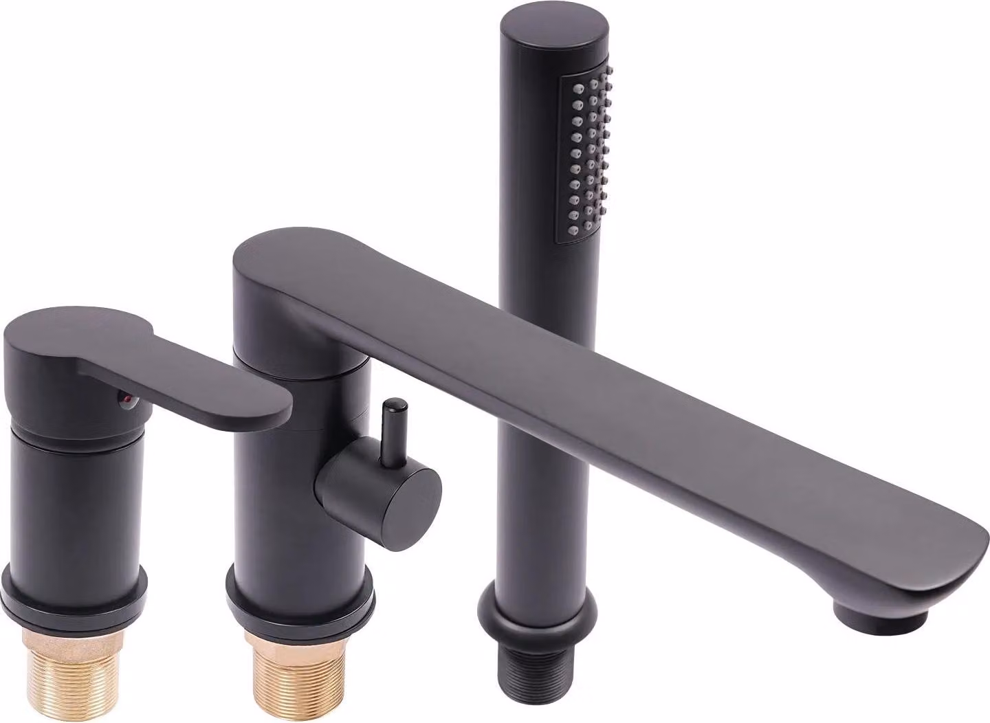 Rubinetteria per vasca da bagno - Miscelatore monocomando con doccetta estraibile - Estensione 60–80 cm - Acqua fredda/calda - Lega di alluminio - Filettatura 1,27 cm - Nero