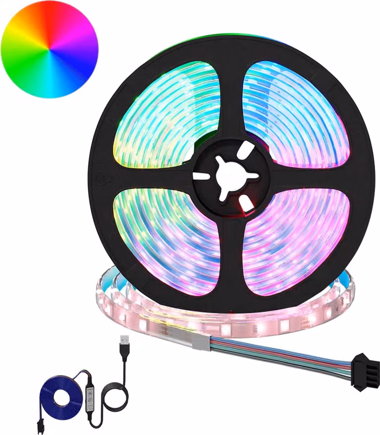 Strisce LED, 12 pezzi, nere e trasparenti