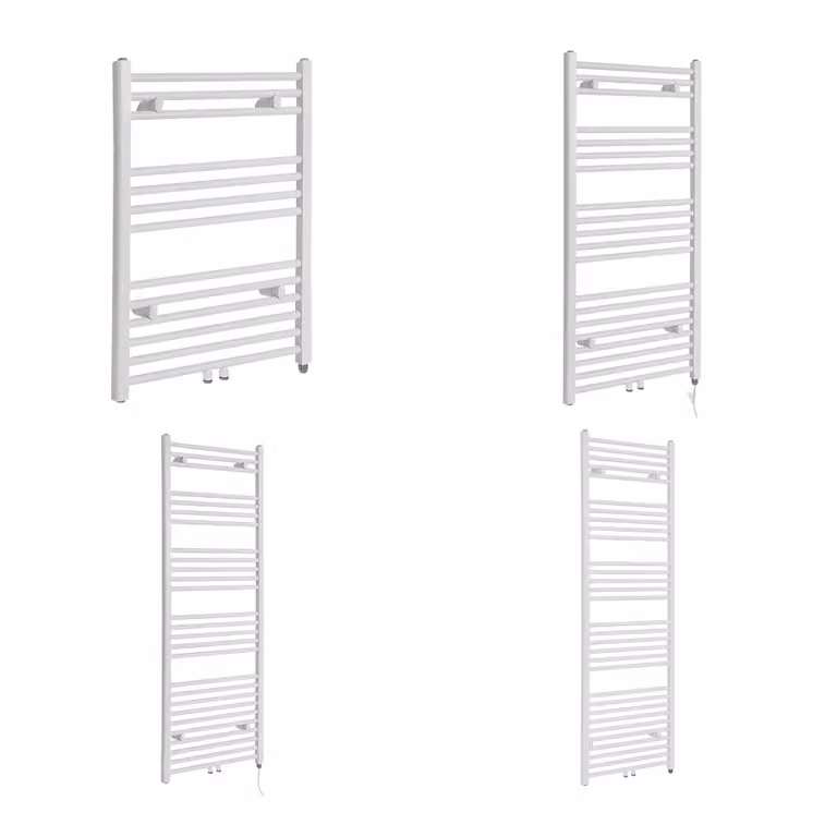 Scaldasalviette Elettrico Bianco - 1188mm x 600mm - Senza Copricavi - Elemento Elettrico Semplice