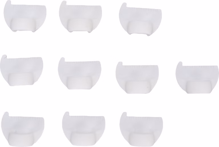 10pz Blocco del punto di cucitura del bordo Mini righello del dito Strumento di misura dell'ago da cucito Guida del punto di trapunta 2mm Bianco