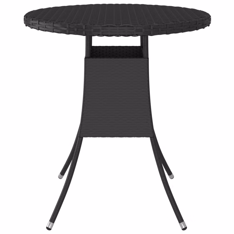 vidaXL Tavolo da giardino nero 70x70x73 cm in poly rattan