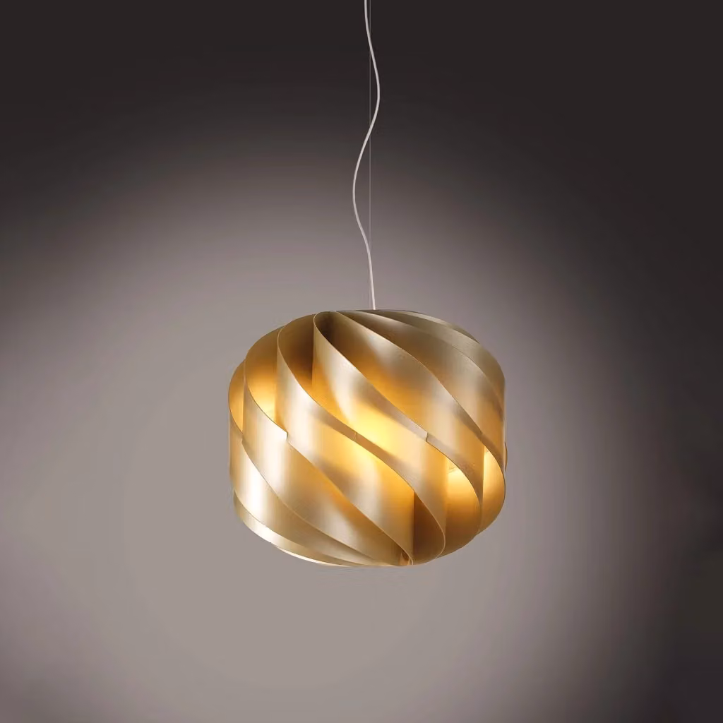 Sospensione da esterno moderna Polilux New Gold Linea Zero, colore bianco e oro, diametro: 40 cm, attacco E27 – 2