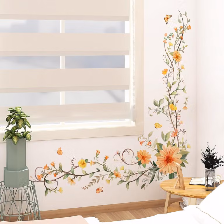 Adesivo murale a forma di fiore di margherita - Decorazione bohémien per la camera da letto - 20 pezzi - Multicolore - Da staccare e attaccare