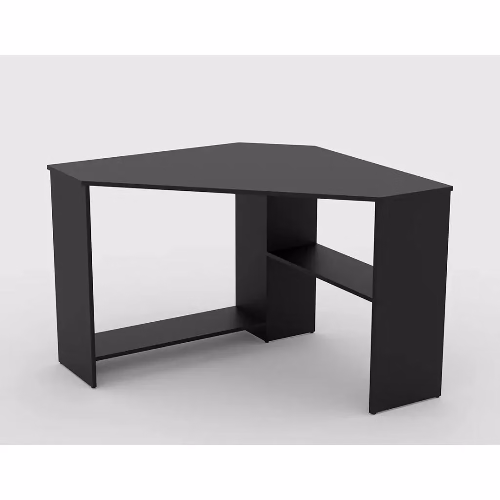 Scrivania ad angolo Meublorama nera opaca con design minimalista in MDF – 2