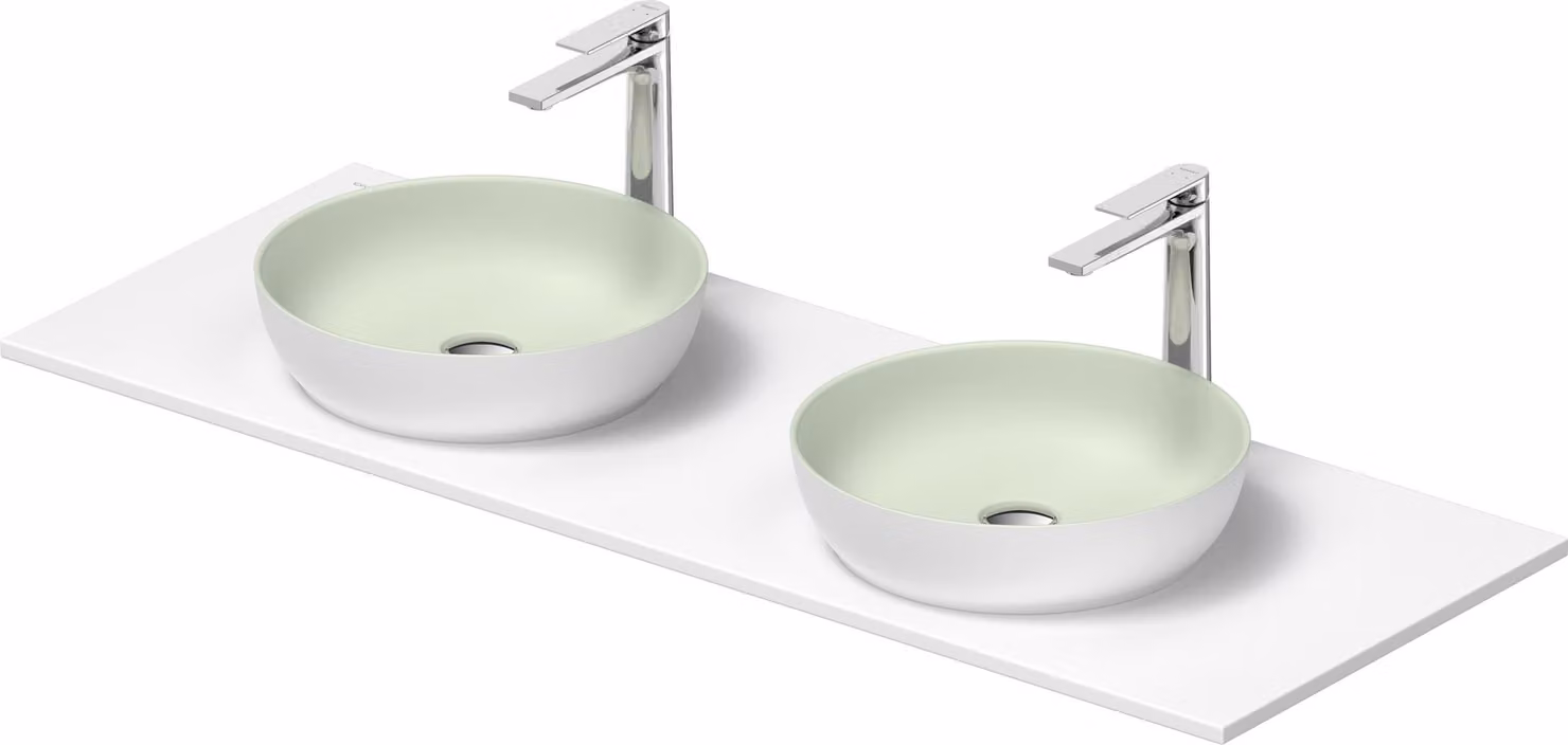 Duravit Sivida double lavabo Set rond incl. console 1350x500x123mm, 268016FG00, 268016FG00