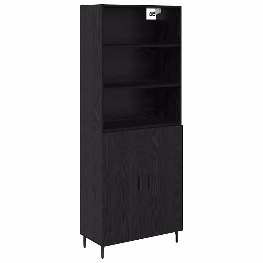Credenza Buffet Armadio da Cucina e Soggiorno vidaXL in Rovere e Nero H x L x P: 180 x 69,5 x 34 cm – 2