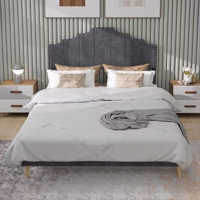 Letto Contenitore Imbottito ¨C MINIMAL ¨C Grigio 160x200