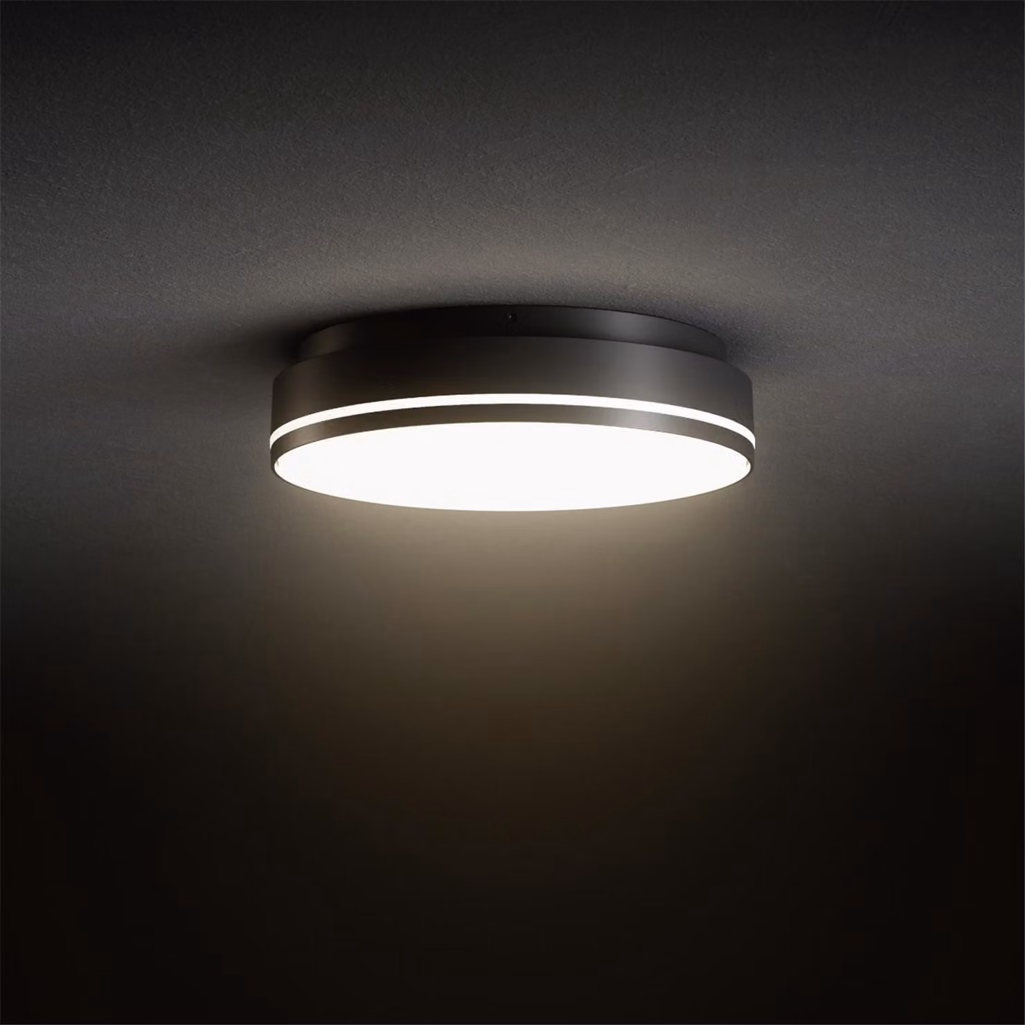 SIGOR LED plafoniera Split 270mm nero Plafoniera 18/24W 3000/4000K IP54 110° 2000/2500lm