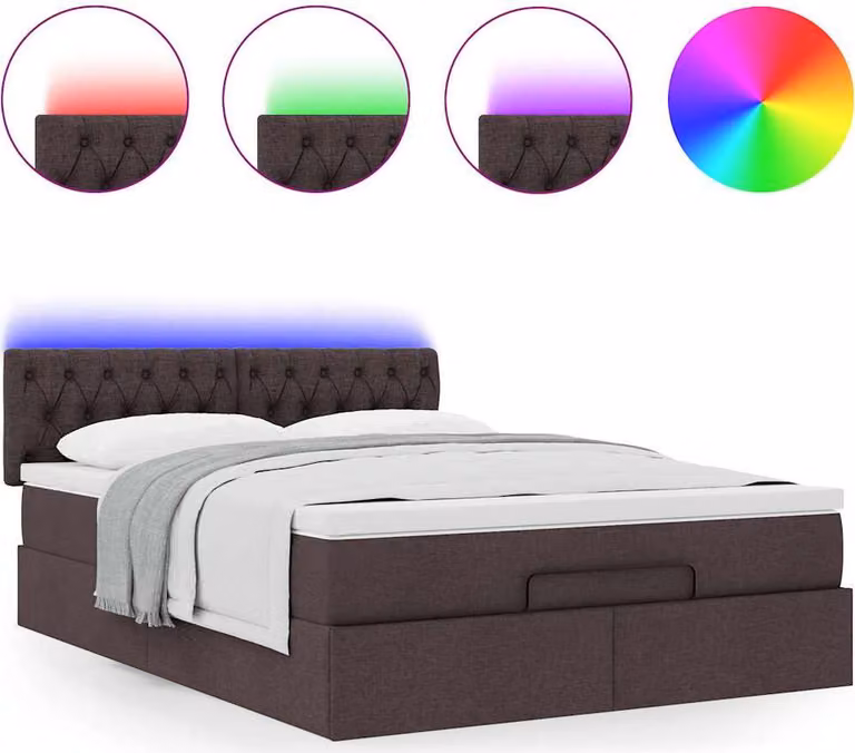 Struttura Letto Pouf con Materasso 140x200 cm in Tessuto