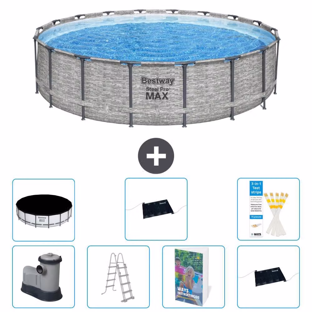 Piscina gonfiabile Bestway Steel Pro MAX, rotonda, 549x122 cm, composta da 6 parti, modello S562