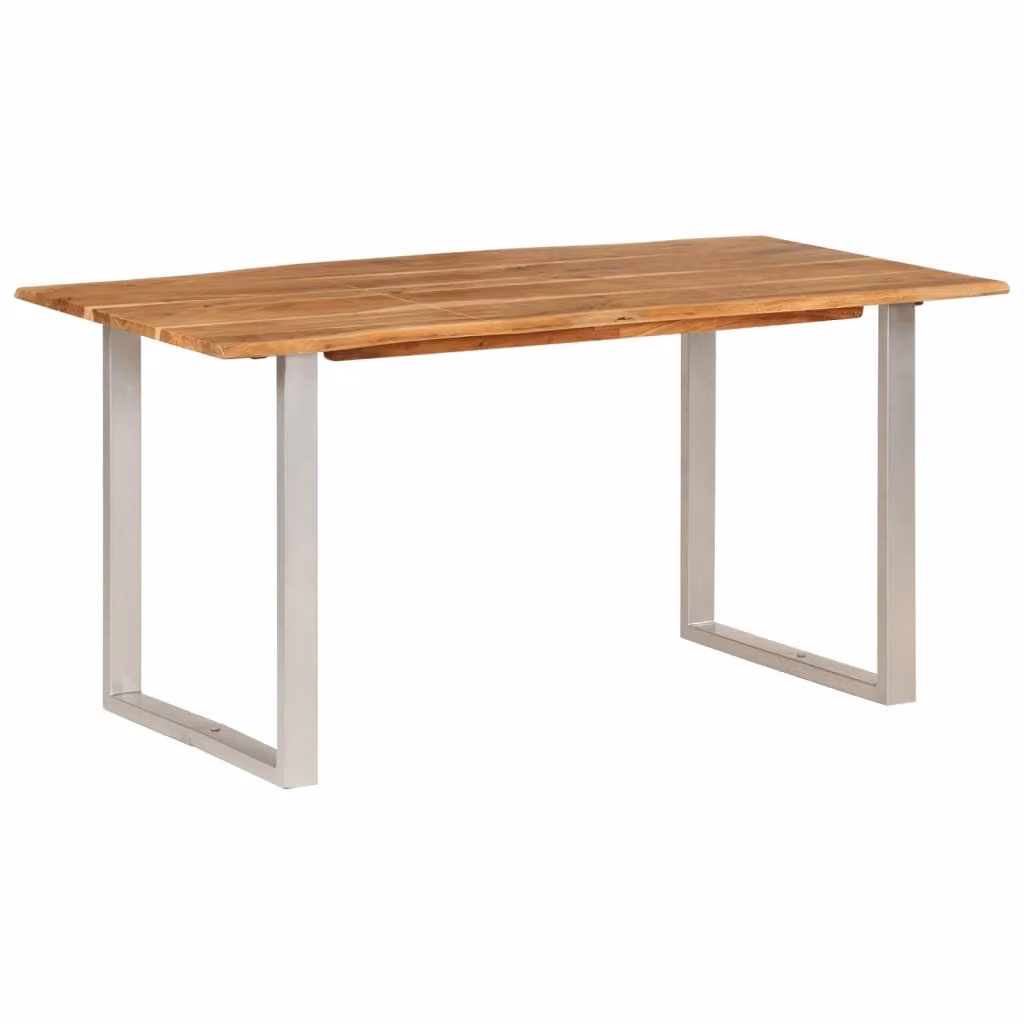 The Living Store Tavolo da pranzo 154x80x76 cm in legno massiccio di acacia