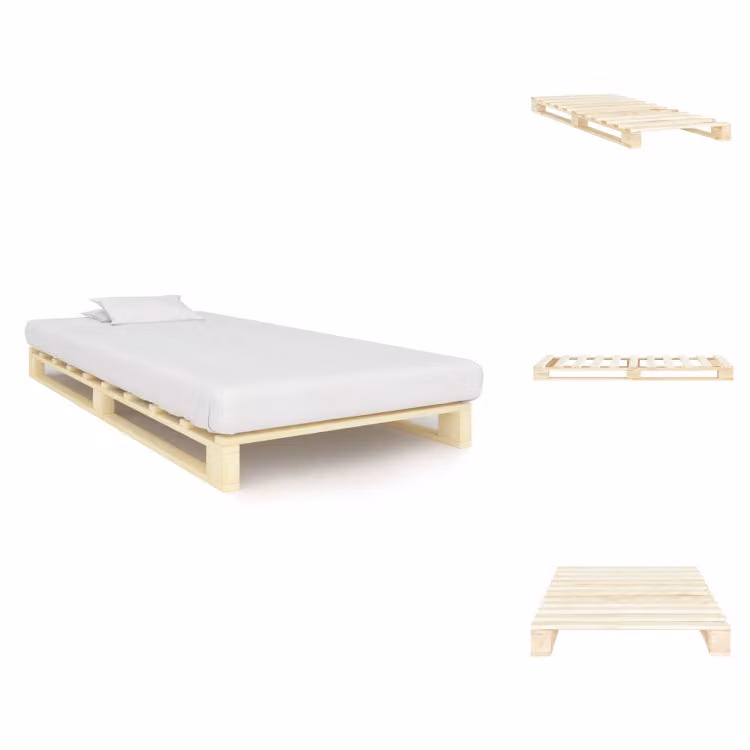 vidaXL Letto in pallet di pino massiccio 100×200 cm - Letti e strutture letto