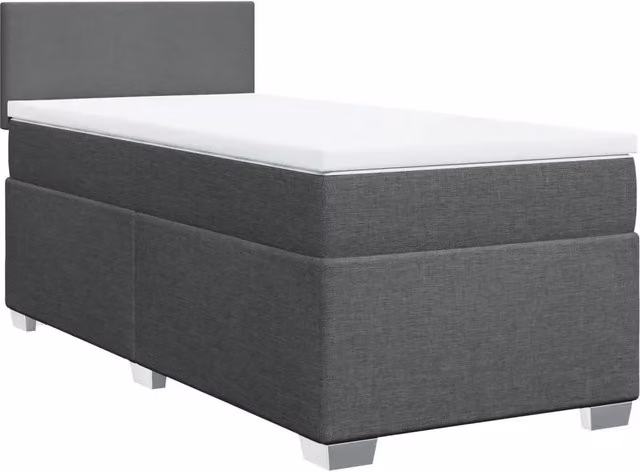 Letto singolo | Letto per adulti | Giroletto a Molle con Materasso Grigio Scuro 80x200 cm Tessuto