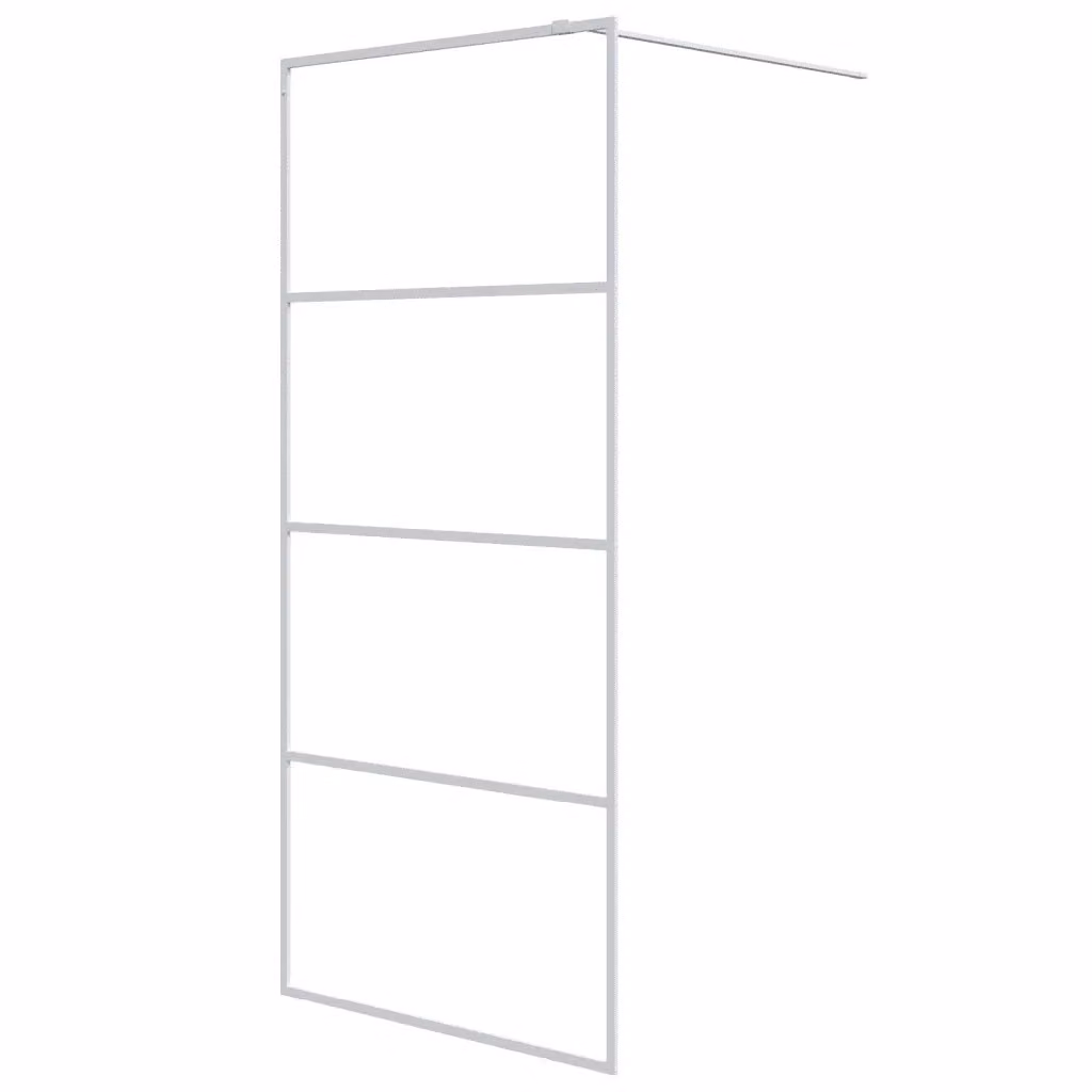 Parete Doccia Walk in vidaXL Bianca con Vetro Trasparente L: 90 cm, H: 195 cm – 2
