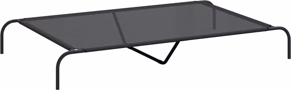 Cuccia per Cani Rialzata Nera 150x90x20 cm Textilene e Acciaio