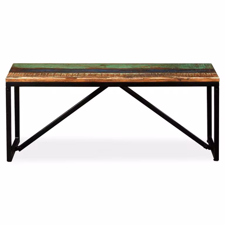 Panca in Legno Massello di Recupero 110x35x45 cm