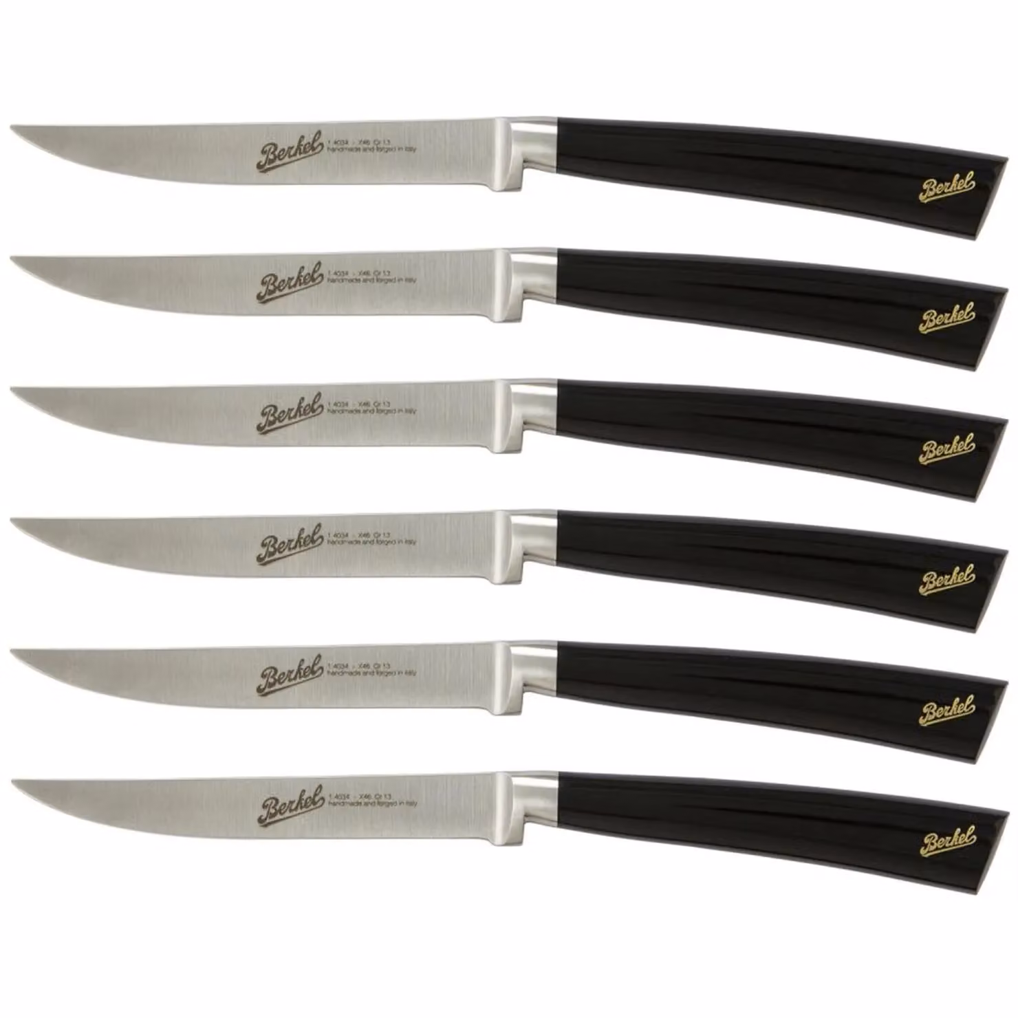 Set 6 coltelli bistecca cm 11 linea Elegance nero lucido di Berkel