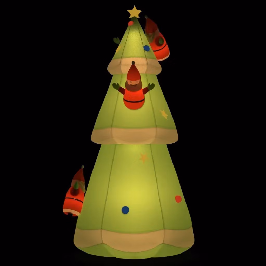 Albero di Natale Gonfiabile vidaXL con LED Multicolore, Verde, Altezza: 500 cm – 2