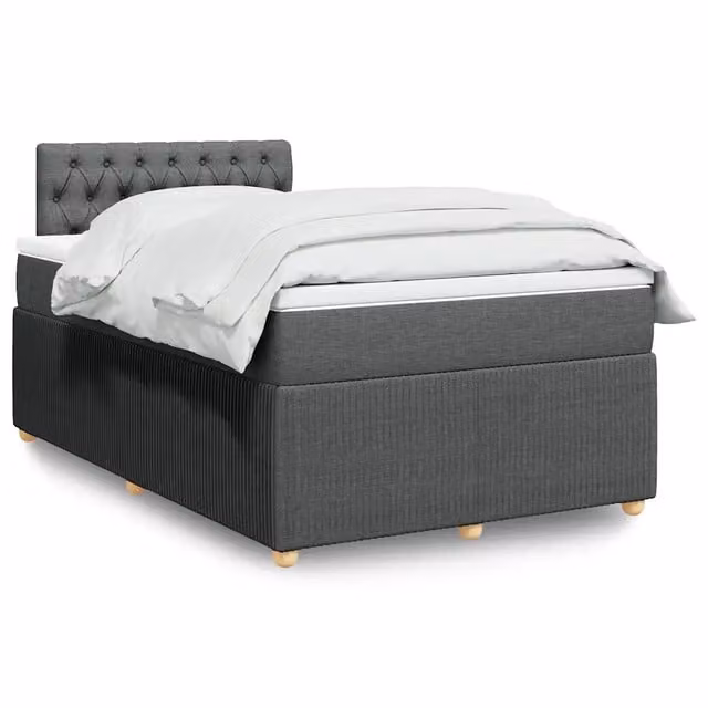 Giroletto a Molle con Materasso Grigio Scuro 120x190cm Tessuto 3287403