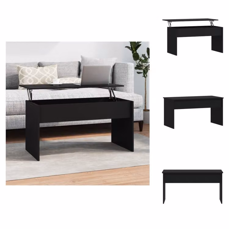vidaXL Tavolino nero 102x50,5x52,5 cm in legno - Tavolini da caffè