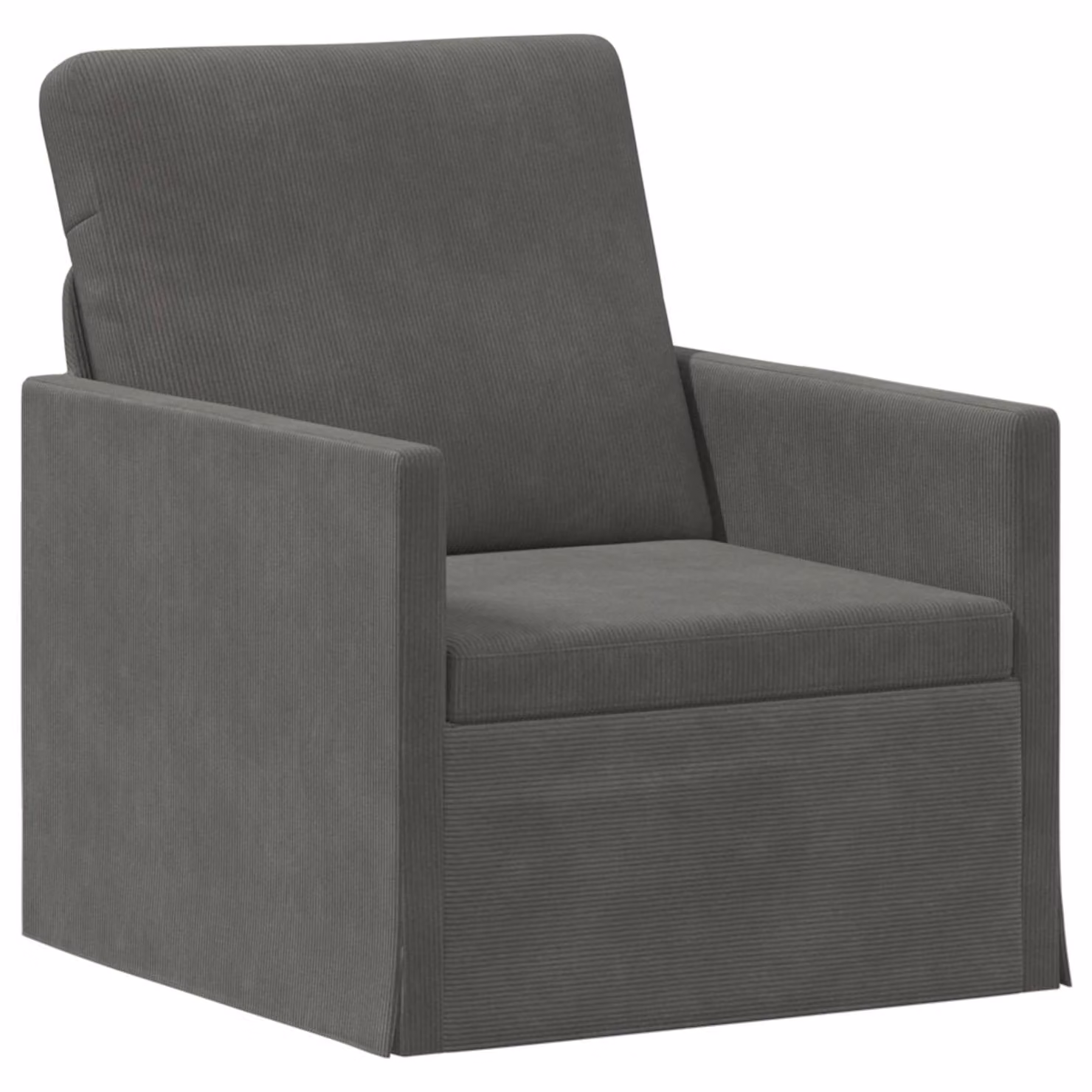 vidaXL Divano Singolo Moderno Grigio con Struttura in Metallo e Rivestimento a Righe L/P/H: 70 x 81 x 82 cm