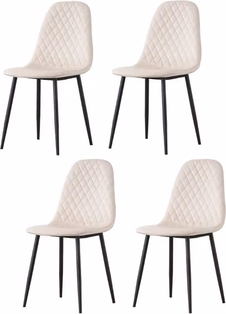 Sedia MOJITO CASA VITAL beige e nera con struttura in metallo e seduta in tessuto per cucina e sala da pranzo
