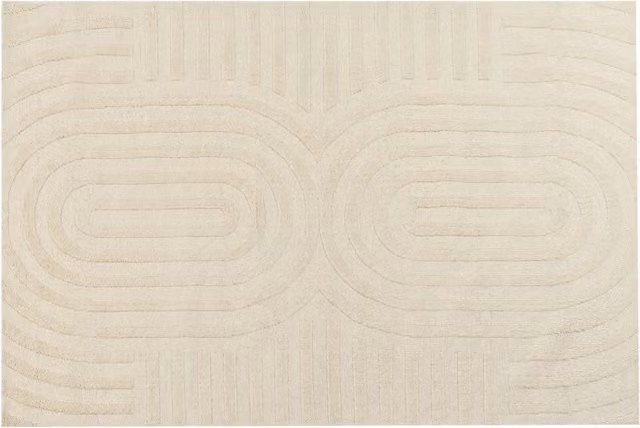 Tappeto scandinavo a righe in lana BELIANI beige per soggiorno e camera da letto L: 200 cm, P: 300 cm