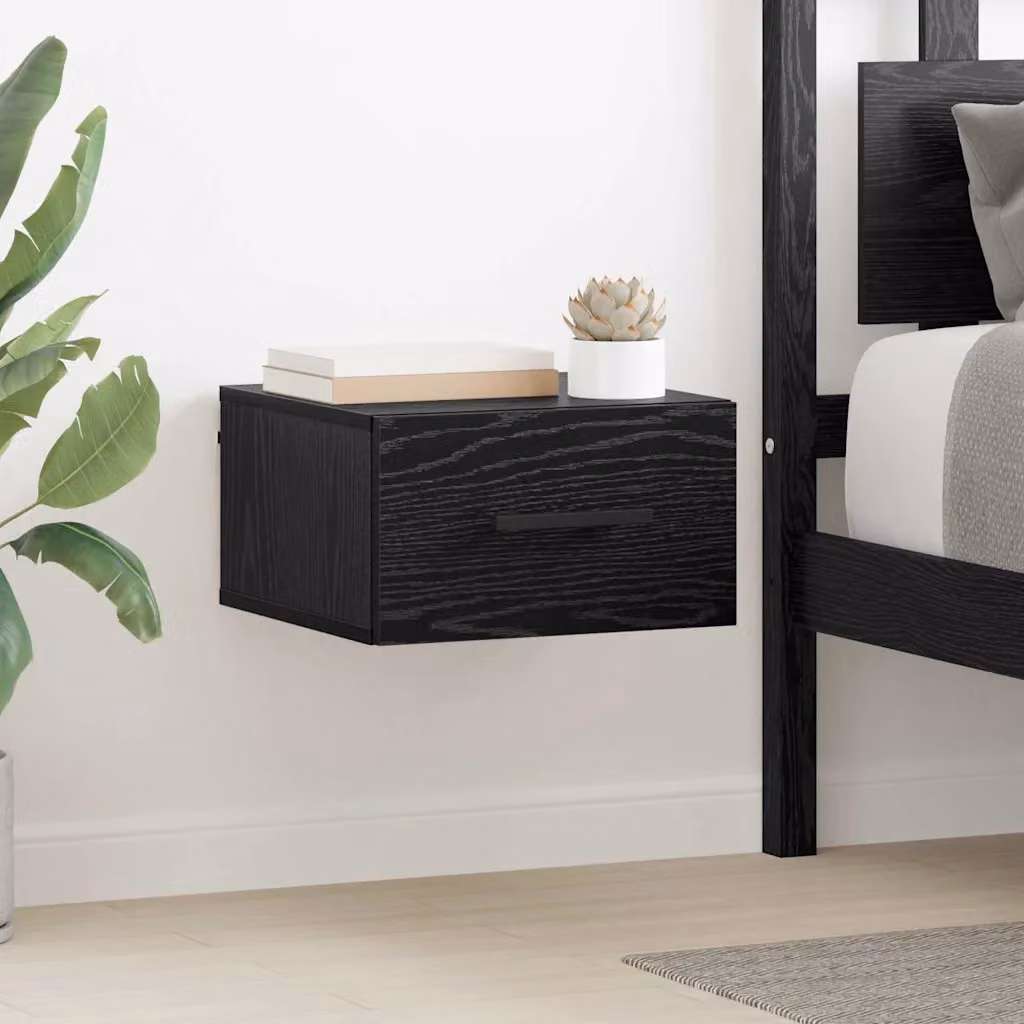 vidaXL Armadio da Notte Moderno in MDF Nero L: 35 cm, P: 35 cm, H: 20 cm