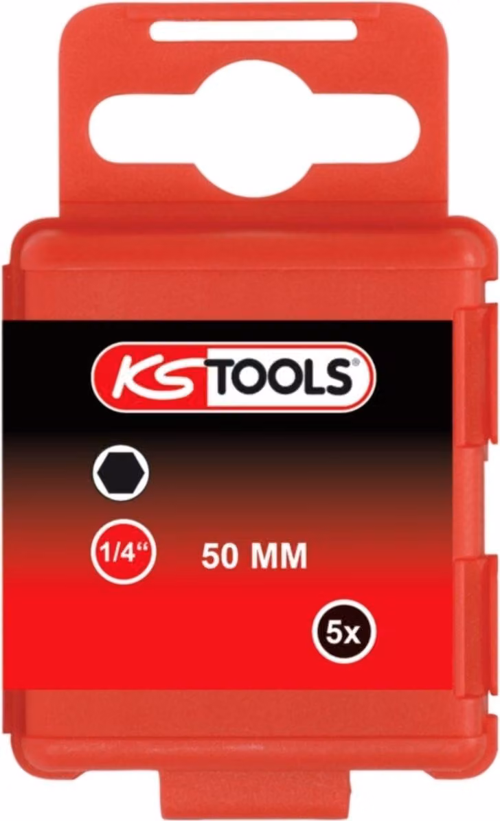 KS TOOLS 1/4" bit esagonale 50 mm 8 mm confezione da 5 pezzi - 911.3579