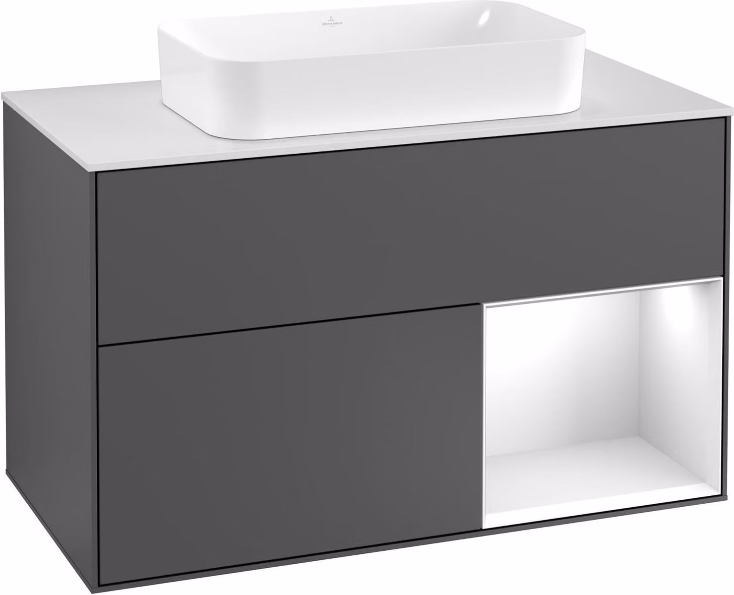 Villeroy & Boch V&B FINION mobile lavabo 1000x603x501 Abdpl bl Reg gls wh/anth ma