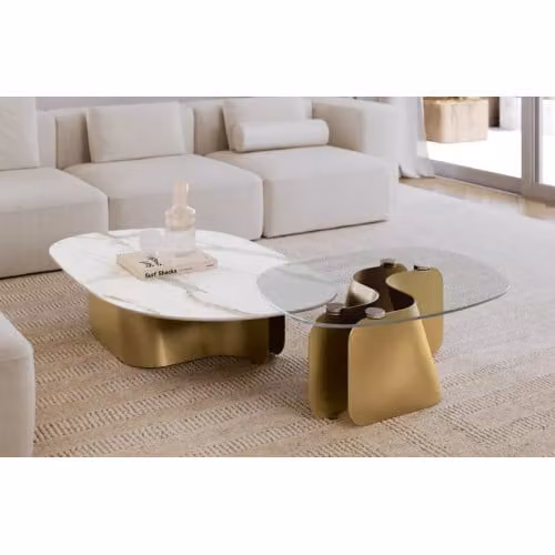 Tavolino ovale struttura in metallo Flow - Bontempi Casa