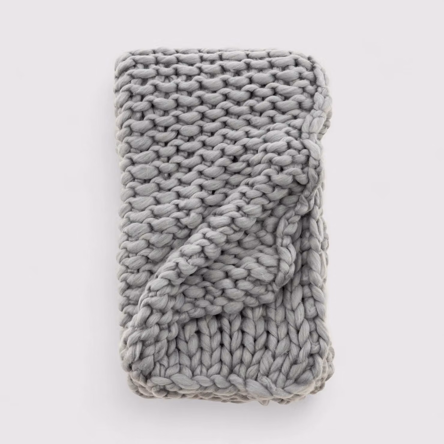 Jazar - Piccolo plaid grigio chiaro a trama grezza