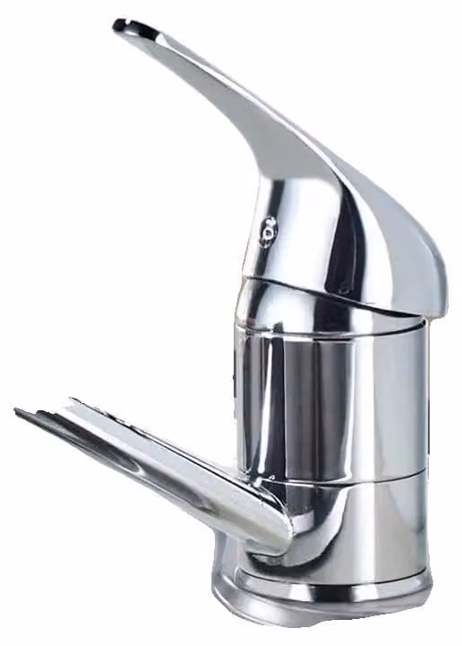 Miscelatore per lavabo, struttura in ottone resistente, design girevole a 360°, colore argento, cromo