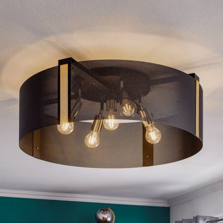 Plafoniera soffitto Etro Domiluce, dimmerabile, Nero, Soggiorno / Sala da pranzo, Metallo, Plafoniera