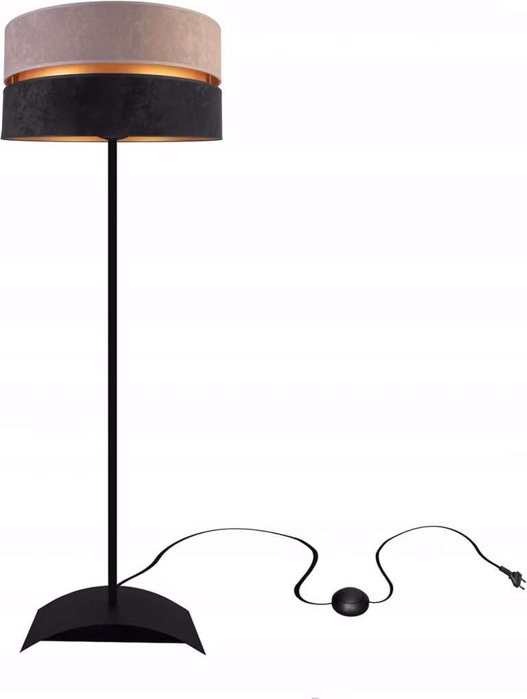 Lampada da terra soggiorno grigio-nero-oro lampada da terra design moderno E27 della serie N340 (N340-P-GRS)