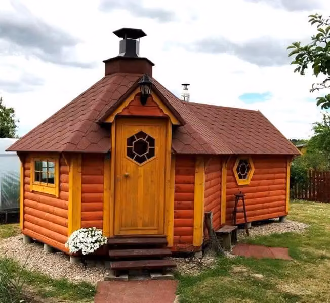 Sauna Grill kota Holzhaus Grillhütte Feuerhütte Grillhaus Gartensauna