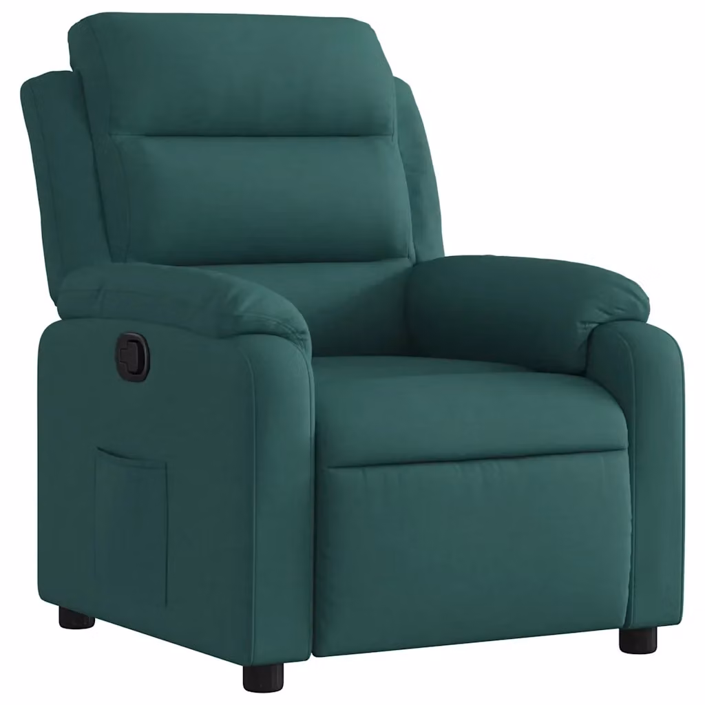 Poltrona Reclinabile Relax vidaXL in Tessuto Verde con Braccioli e Regolazione Manuale – 2