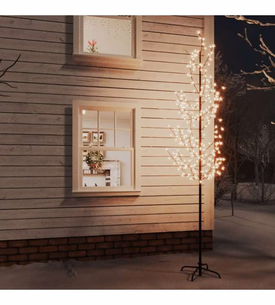 vidaXL Albero di Ciliegio con 368 LED Bianco Caldo, Altezza: 300 cm