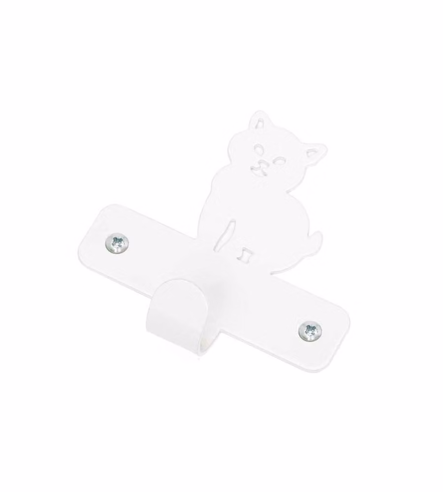 Appenditutto Gatto In Metallo Bianco